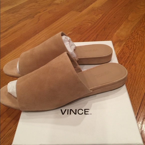 Vince Shoes - Vince Bartley2 Suede Mules - 9M Camel